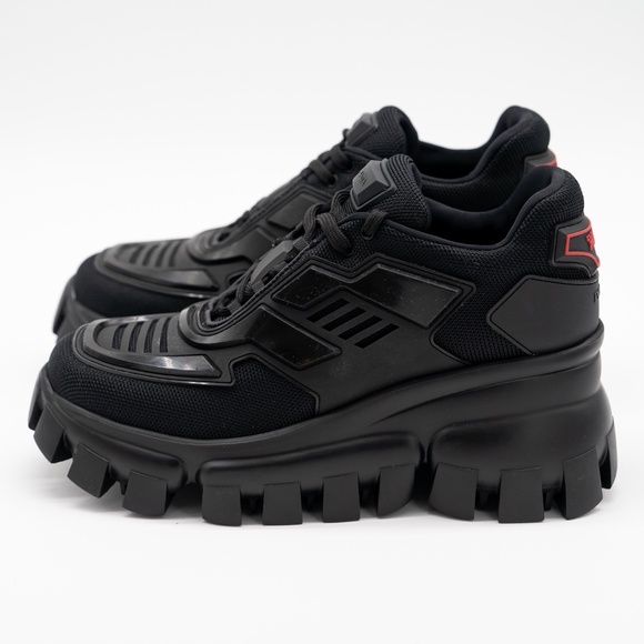 size 41eu 11 US Prada Cloudbust Thunder Mid Top Sneakers Black Wedge - Picture 4 of 12